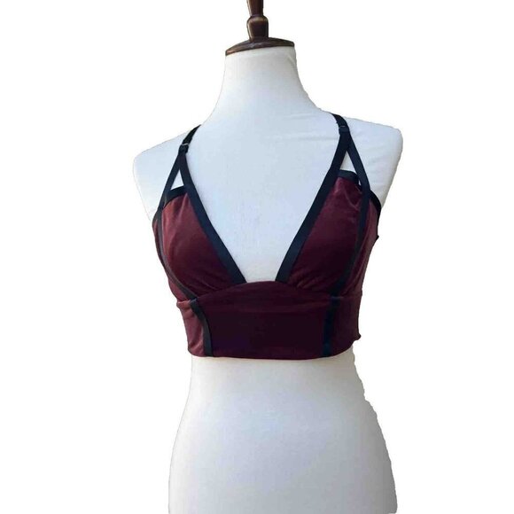 Blue Life Fit Bralette L Burgundy Exhale Velvet Bralette in Garnet Size L - Picture 10 of 16